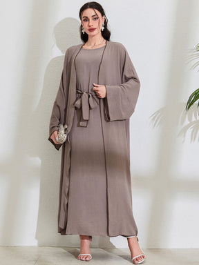 Wrap dress and abaya set