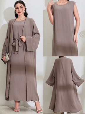 Wrap dress and abaya set