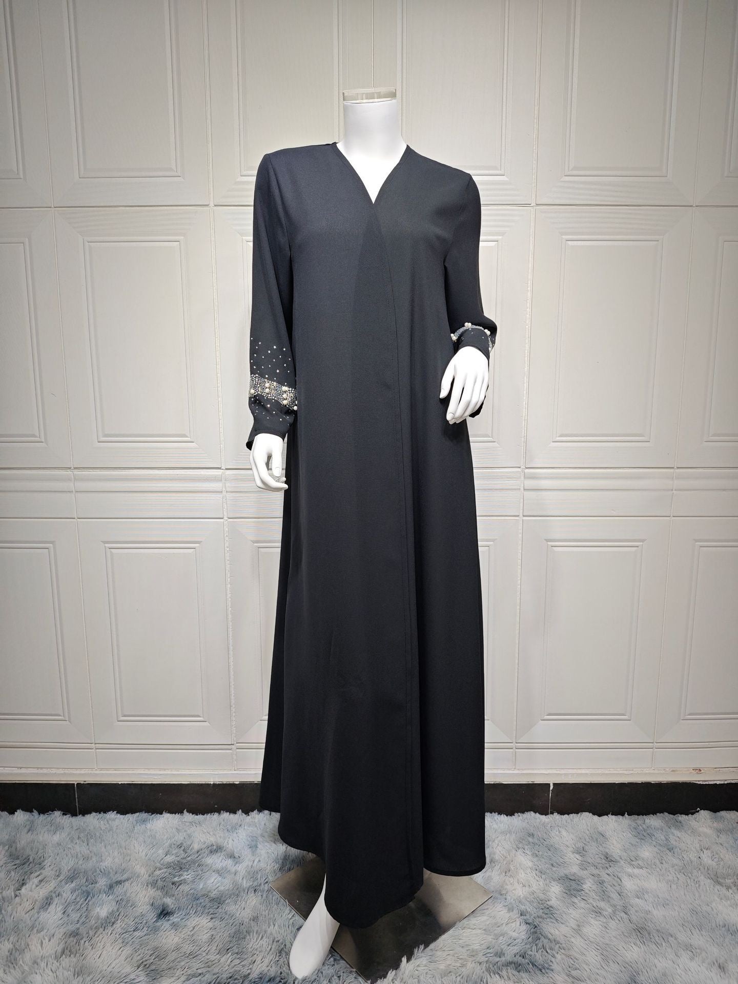 Crystal Elegance Open Abaya Set