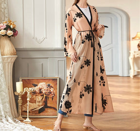 Floral Chiffon Open Abaya