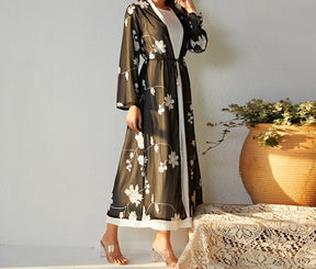 Floral Chiffon Open Abaya