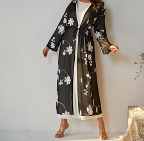 Floral Chiffon Open Abaya