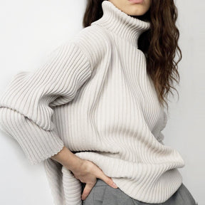 Luxe Knitted High-Collar Sweater Set