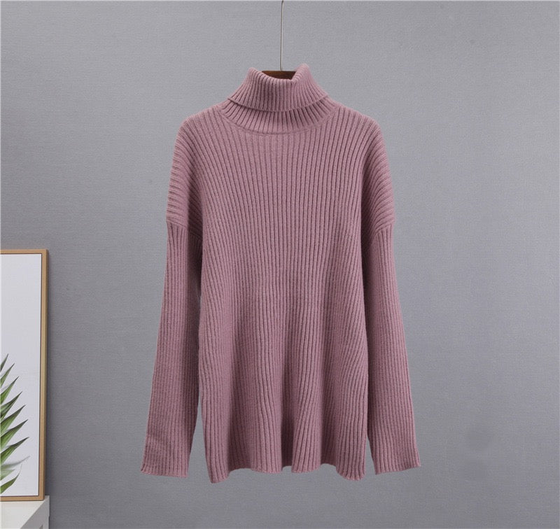 Luxe Knitted High-Collar Sweater Set