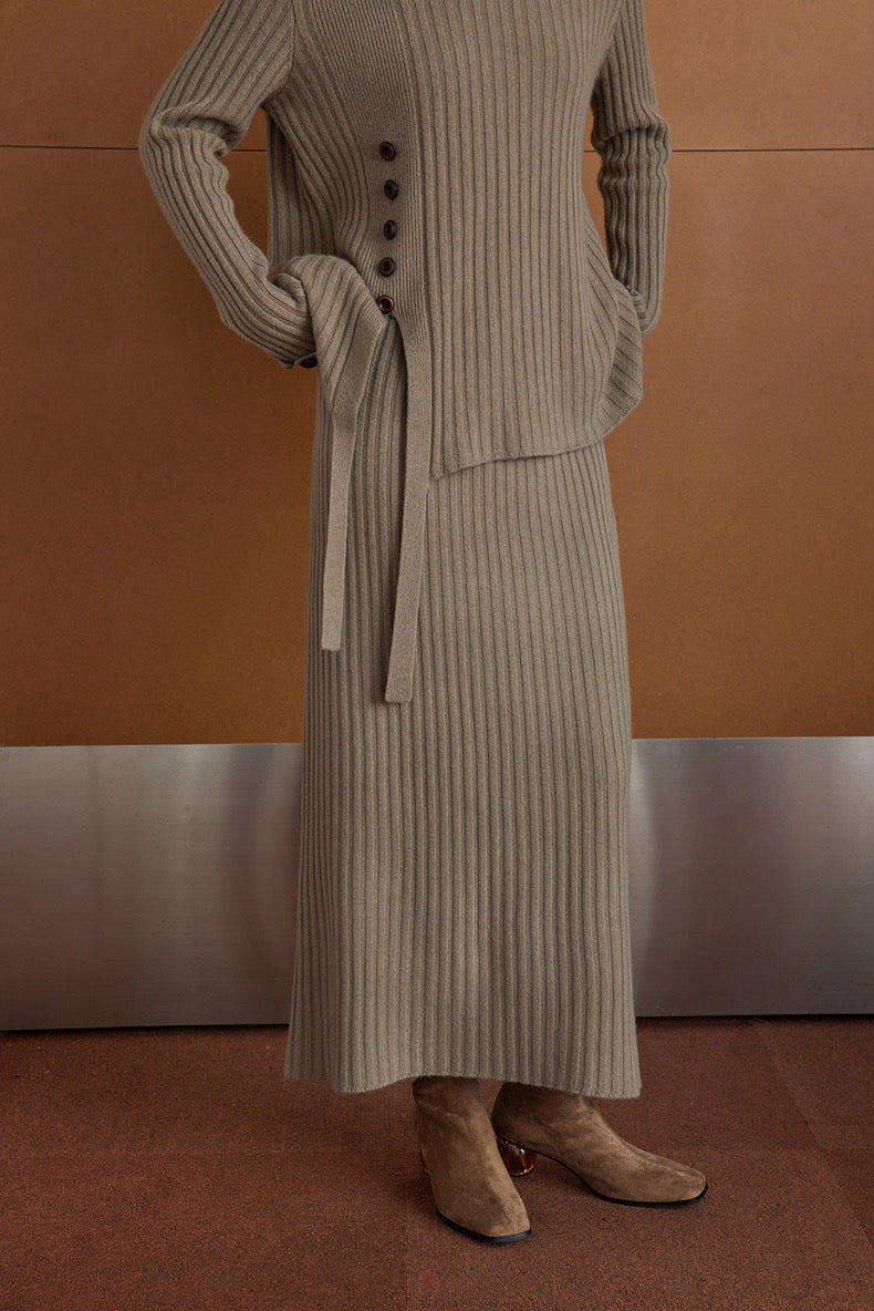 Wool Wrap Striped Set